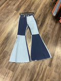 Color Block Flare Jeans