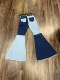 Color Block Flare Jeans